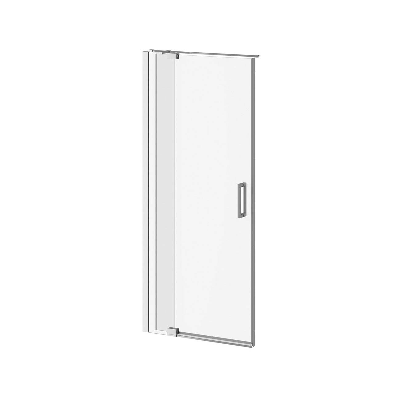 Kalia DISTINK 36" x 77" 2-Panel Pivot Shower Door for Alcove Inst. (Reversible) Chrome Clear Duraclean Glass - Renoz