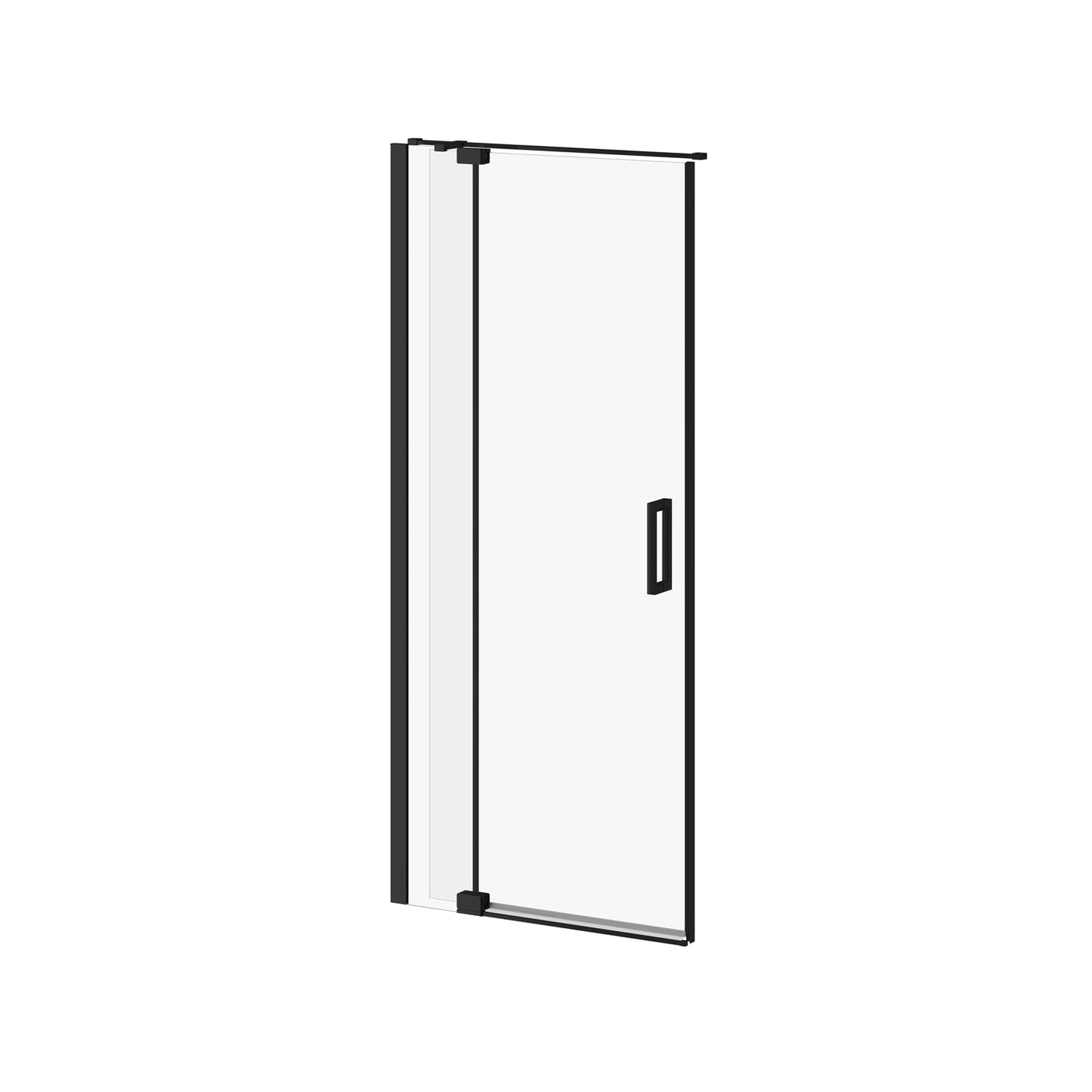 Kalia DISTINK 36" x 77" 2-Panel Pivot Shower Door for Alcove Inst. (Reversible) Matte Black Clear Dura Clean Glass - Renoz