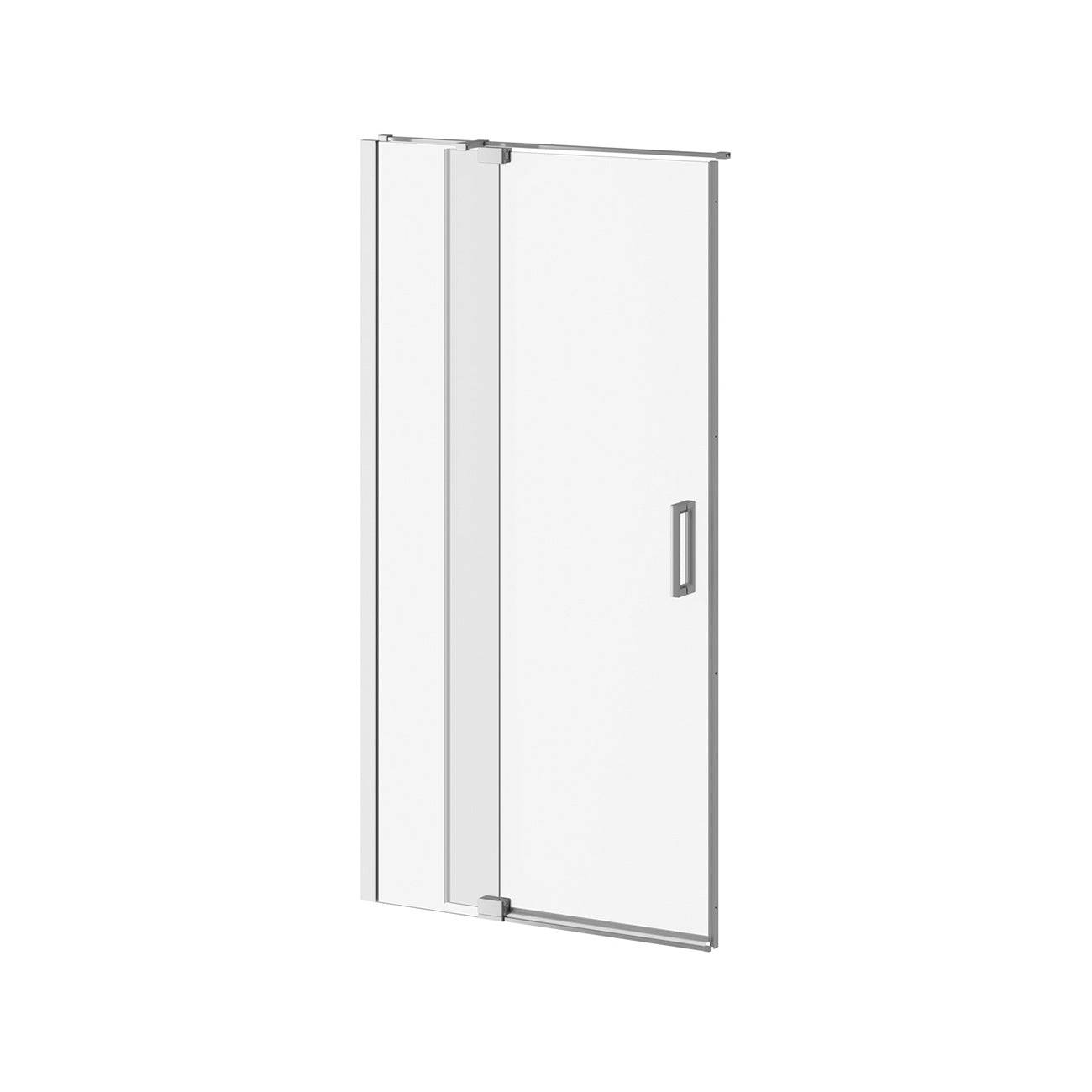 Kalia DISTINK 42" x 77" 2-Panel Pivot Shower Door for Alcove Inst. (Reversible) Chrome Clear Dura Clean Glass - Renoz