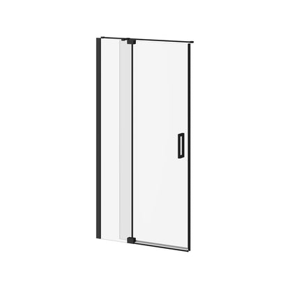 Kalia DISTINK 42" x 77" 2-Panel Pivot Shower Door for Alcove Inst. (Reversible) Matte Black Clear Dura Clean Glass - Renoz