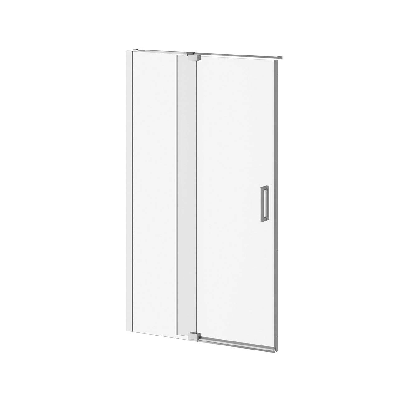 Kalia DISTINK 48" x 77" 2-Panel Pivot Shower Door for Alcove Inst. (Reversible) Chrome Clear Dura Clean Glass - Renoz