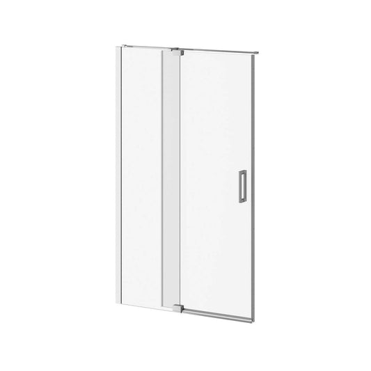 Kalia DISTINK 48" x 77" 2-Panel Pivot Shower Door for Alcove Inst. (Reversible) Chrome Clear Dura Clean Glass - Renoz