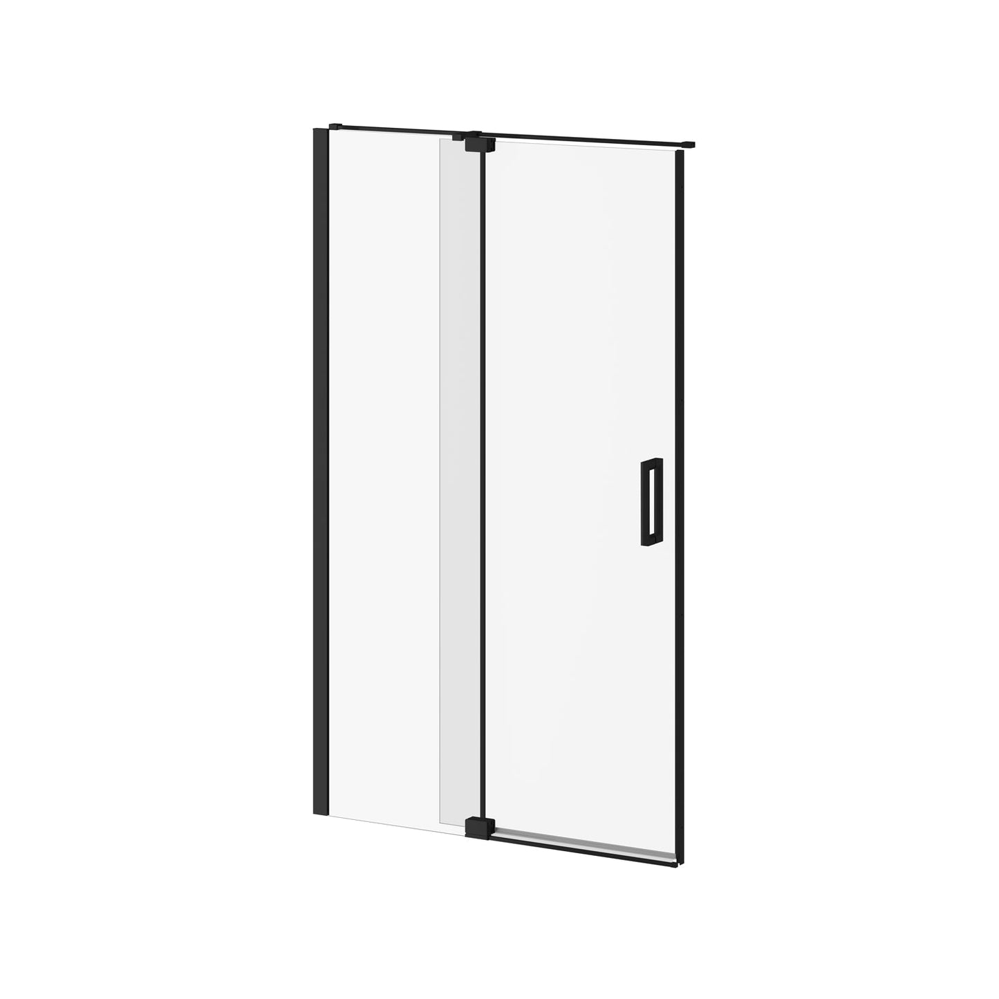 Kalia DISTINK 48" x 77" 2-Panel Pivot Shower Door for Alcove Inst. (Reversible) Matte Black Clear Dura Clean Glass - Renoz