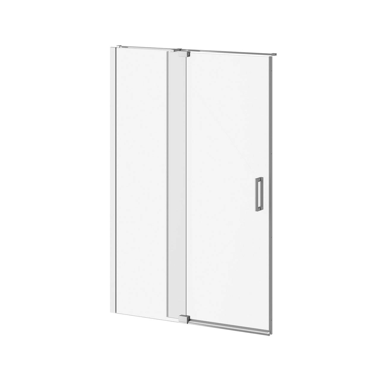 Kalia DISTINK 54" x 77" 2-Panel Pivot Shower Door for Alcove Inst. (Reversible) Chrome Clear Dura Clean Glass - Renoz