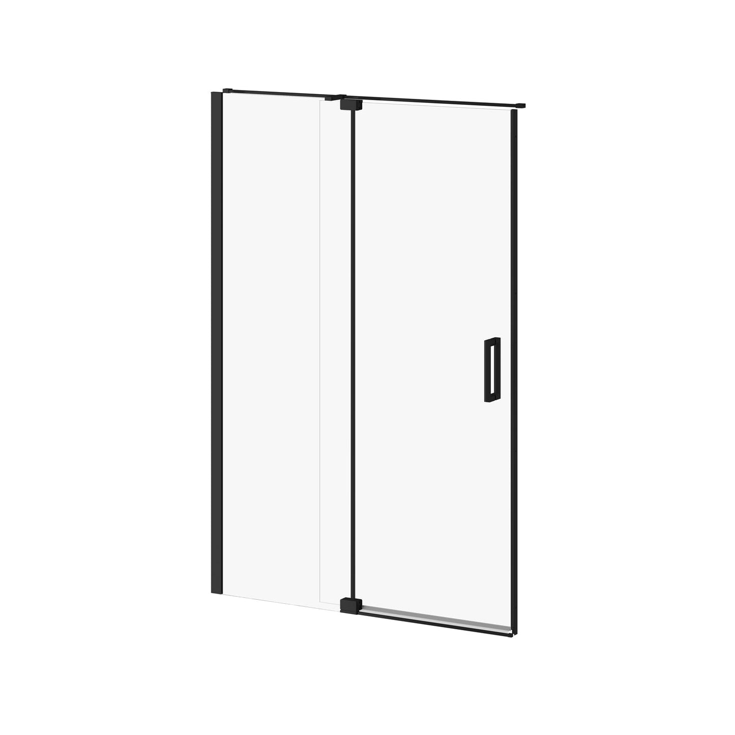 Kalia DISTINK 54" x 77" 2-Panel Pivot Shower Door for Alcove Inst. (Reversible) Matte Black Clear Dura Clean Glass - Renoz