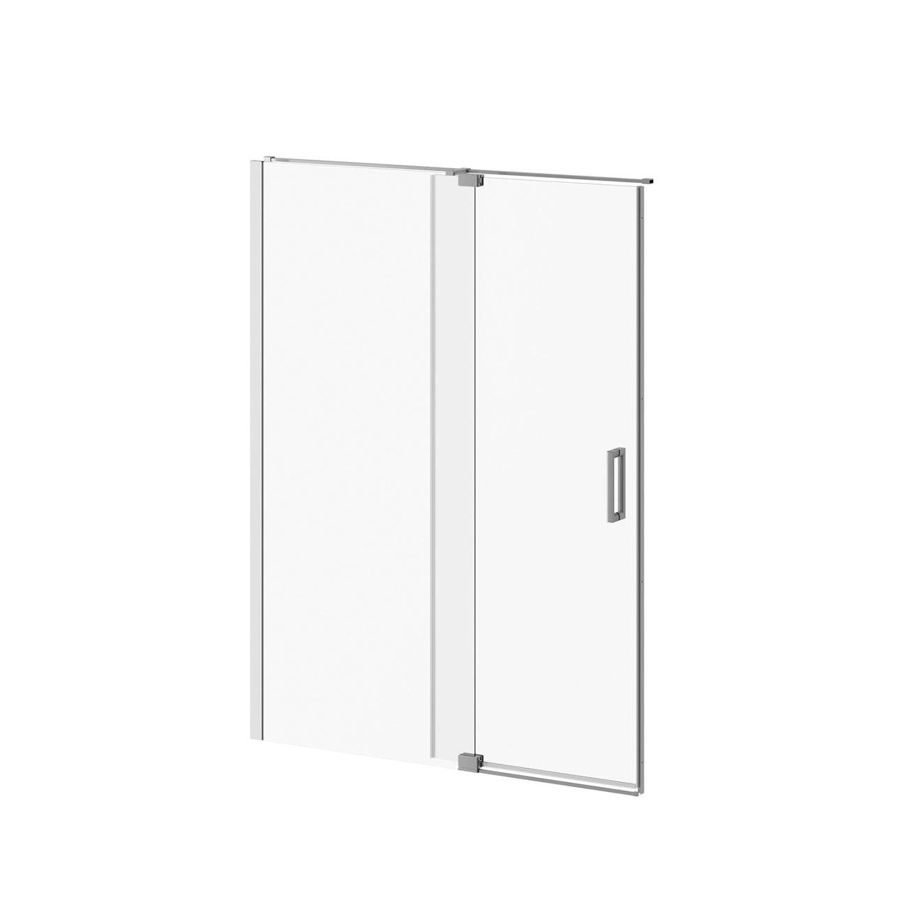 Kalia DISTINK 60" x 77" 2-Panel Pivot Shower Door for Alcove Inst. (Reversible) Chrome Clear Dura Clean Glass - Renoz