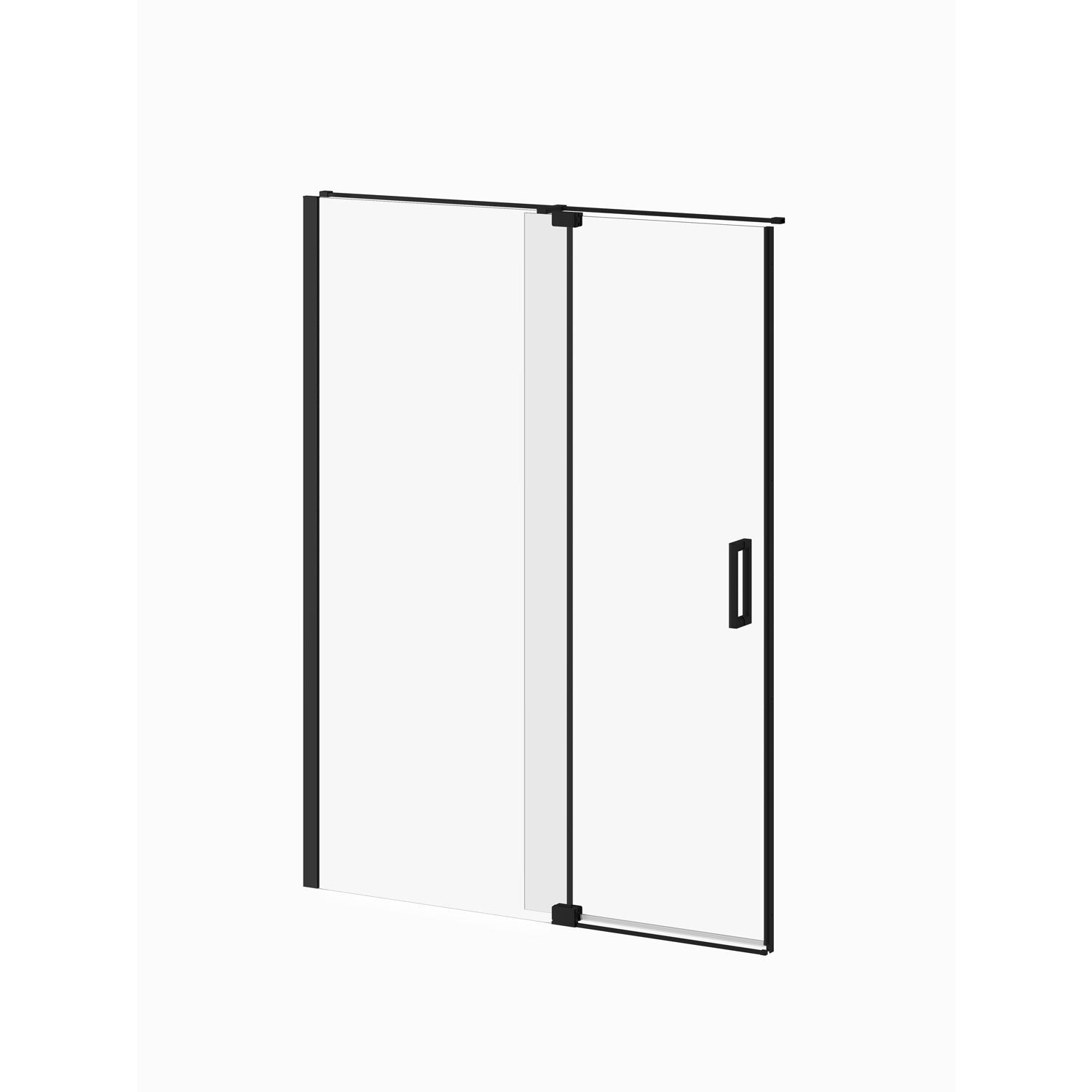 Kalia DISTINK 60" x 77" 2-Panel Pivot Shower Door for Alcove Inst. (Reversible) Matte Black Clear Duraclean Glass - Renoz