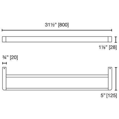 Barre porte-serviettes double allongée Laloo Eaton E1230D