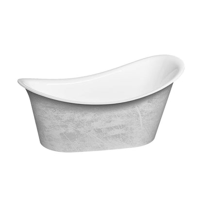 Slik Portfolio Evora Silver Tub 72.5" x 37.56" x 33.5" Chrome OVF - Renoz