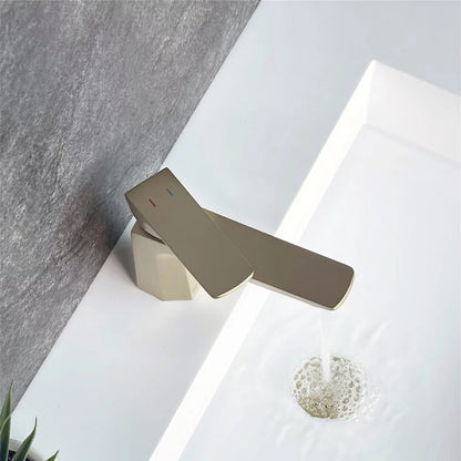 Stylish Luvia Bathroom Faucet Single Handle Brushed Gold Finish B-111G