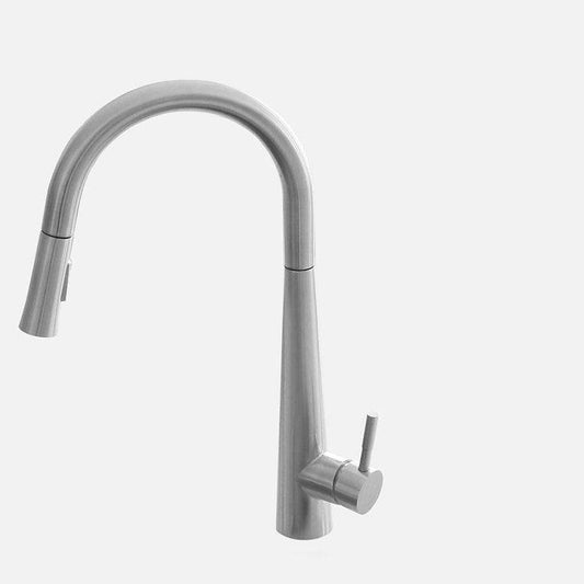 Stylish Siena Kitchen Faucet Single Handle Pull Down Dual Mode Stainless Steel Brushed Finish K-135S - Renoz