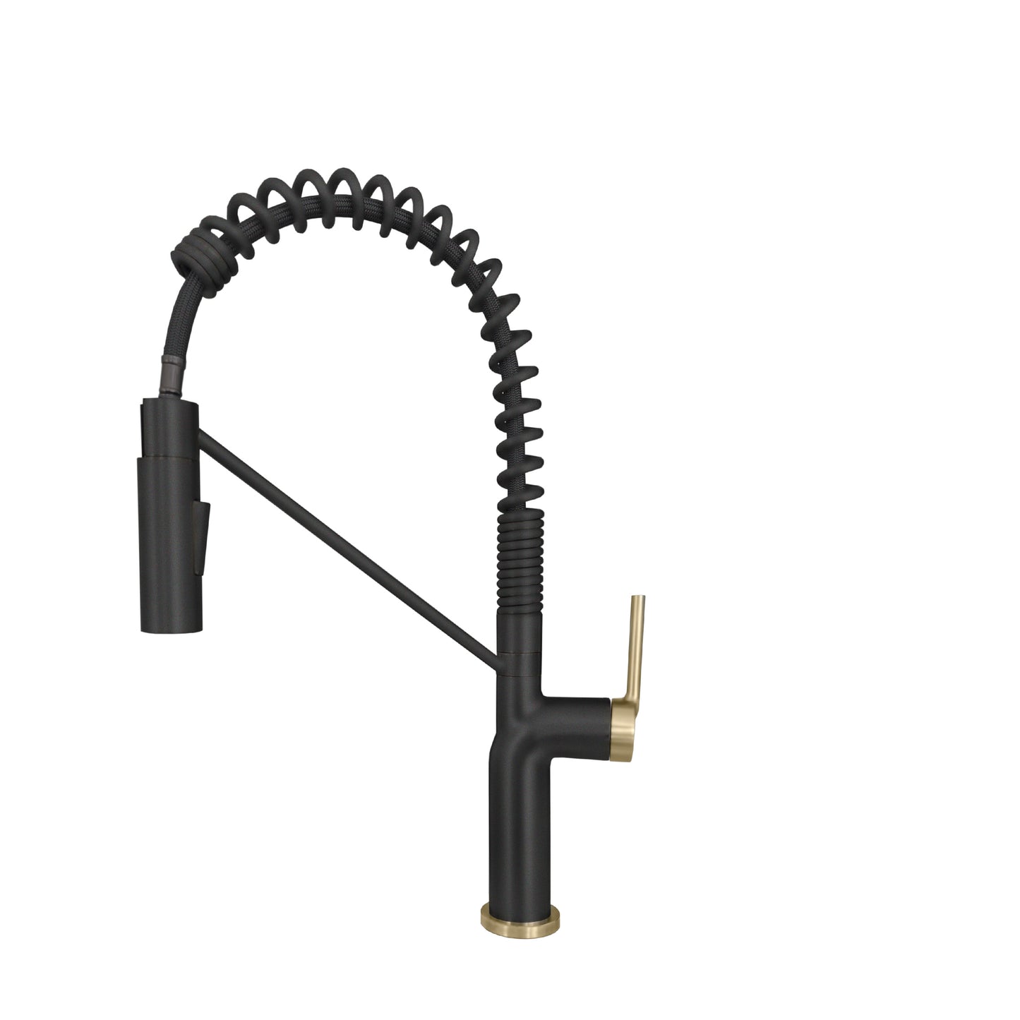 Stylish Tivoli Single Handle Pull Down Kitchen Faucet - Matte Black/Brushed Gold K-149NG