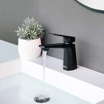 Stylish Luvia Bathroom Faucet Single Handle Matte Black Finish B-111N