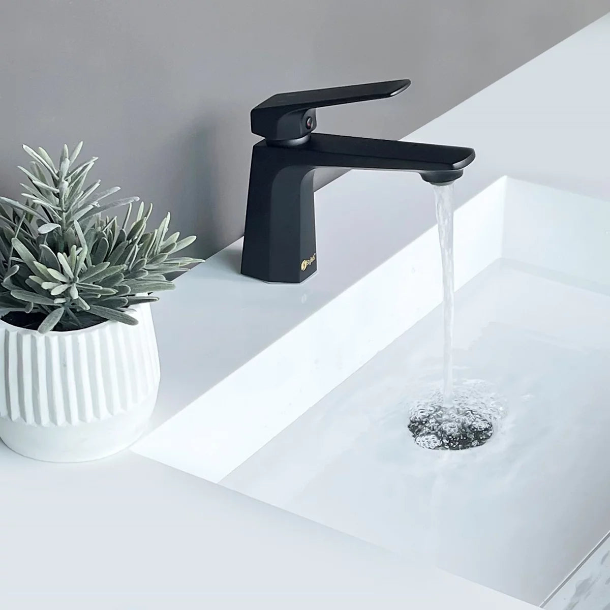 Stylish Luvia Bathroom Faucet Single Handle Matte Black Finish B-111N