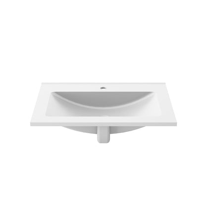 Kalia KALM 26" x 18.5" Bathroom Sink for Single Hole Faucet - White Castylat - Renoz