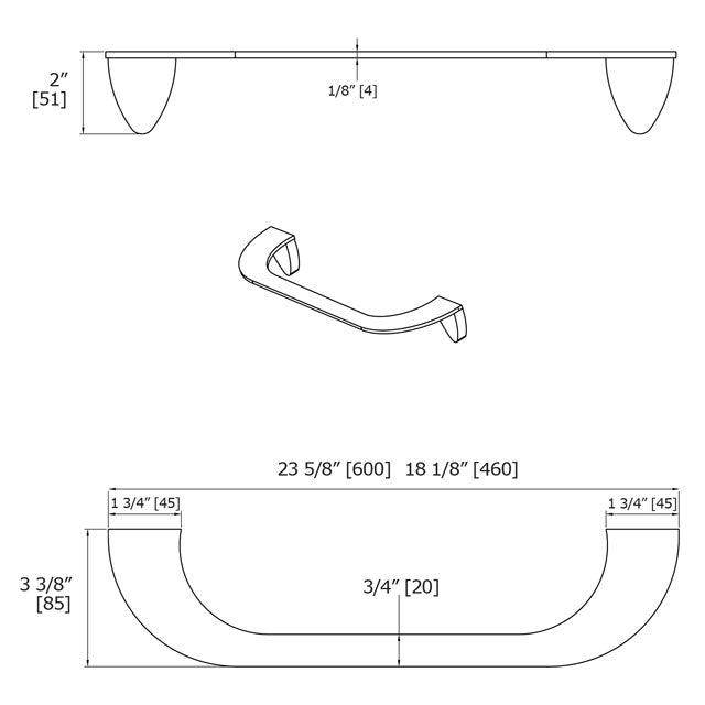 Laloo Gravity Single Towel Bar G5518