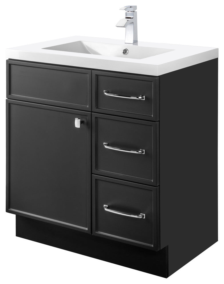 Meuble-lavabo Cutler Manhattan avec 1 porte, 3 tiroirs et une cuvette simple