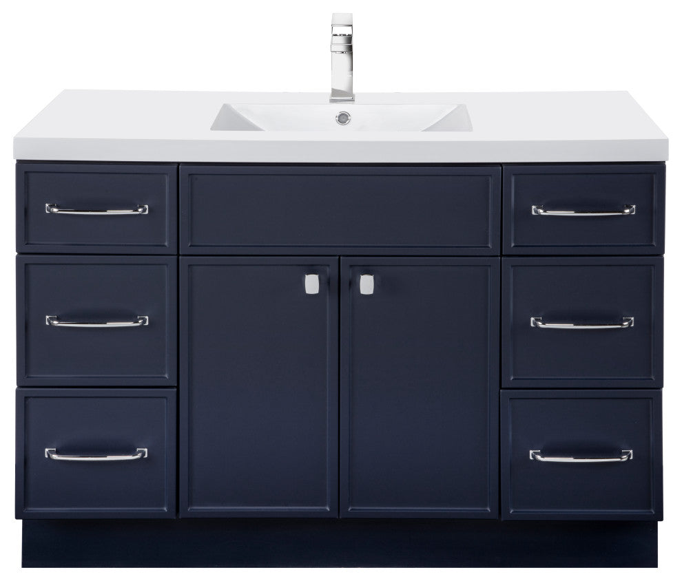 Meuble-lavabo Cutler Manhattan avec 1 porte, 3 tiroirs et une cuvette simple