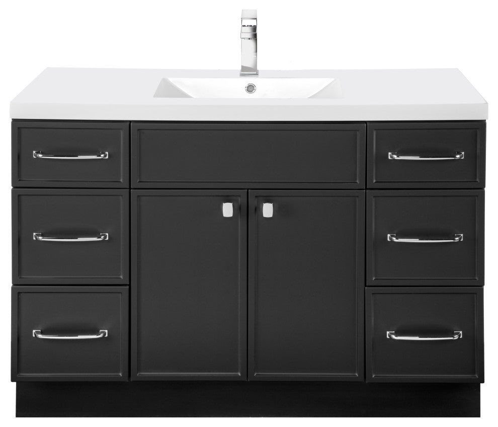 Meuble-lavabo Cutler Manhattan avec 1 porte, 3 tiroirs et une cuvette simple