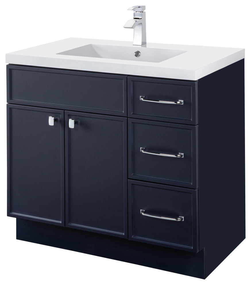 Meuble-lavabo Cutler Manhattan avec 1 porte, 3 tiroirs et une cuvette simple