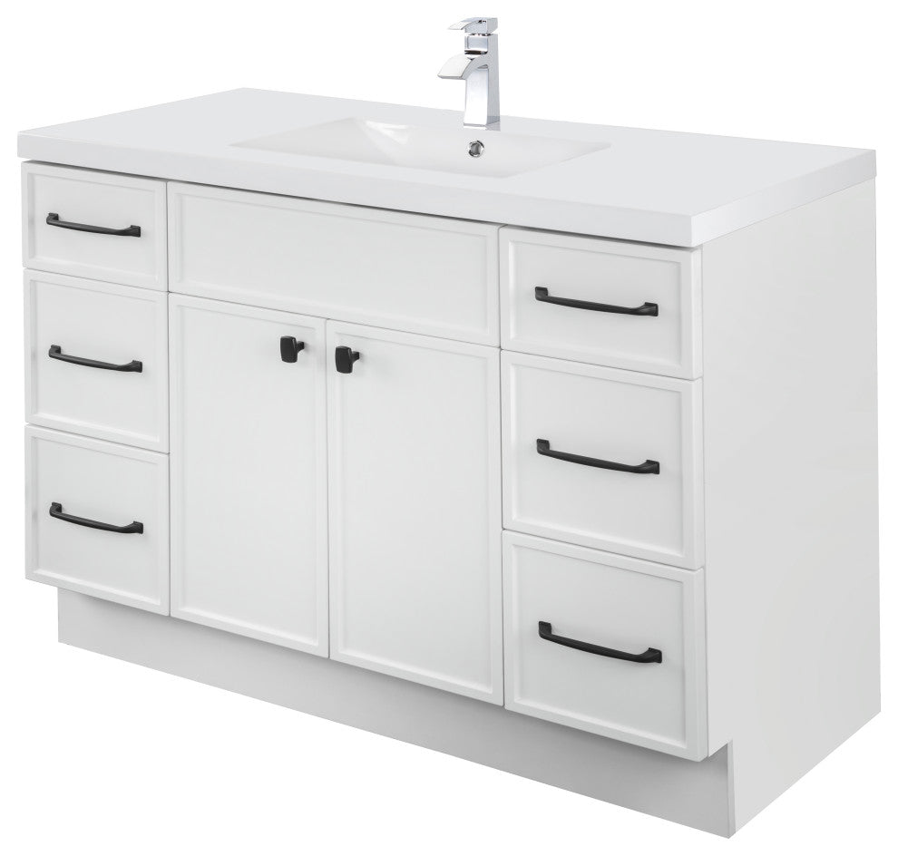 Meuble-lavabo Cutler Manhattan avec 1 porte, 3 tiroirs et une cuvette simple