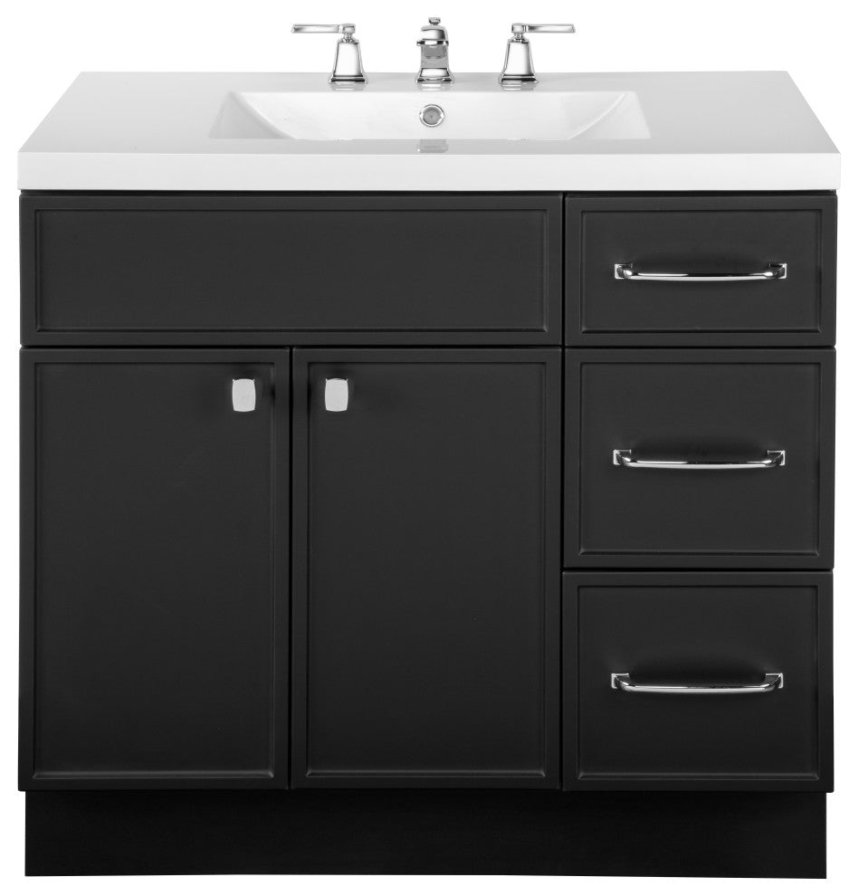 Meuble-lavabo Cutler Manhattan avec 1 porte, 3 tiroirs et une cuvette simple