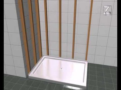 ZITTA Shower tray 60x32 BUILT IN RIGHT waste white