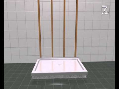 ZITTA Shower base rectangular corner 48'' x 32'' leak free, R/H side, central drain