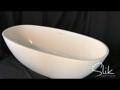 Slik Portfolio Bath Logan Slikcast Blanc brillant 61,44" x 29,44" x 20,5" Système d'élévation