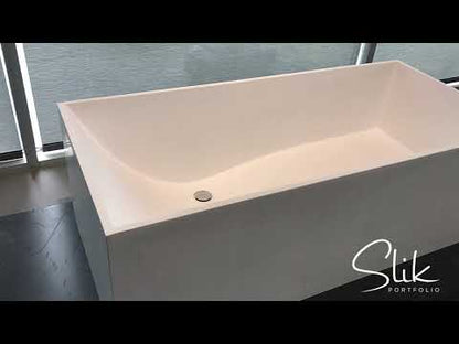 Slik Portfolio Bath Kuadra Slikcast Blanc brillant 63" x 28,5" Système d'élévation