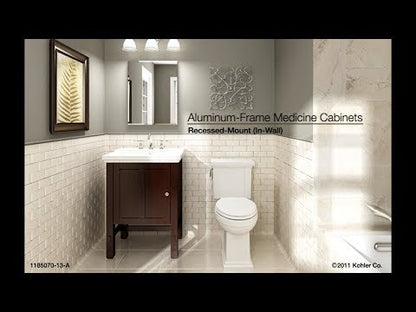 Kohler Catalan 20-1/8" W X 36-1/8" H Aluminum Single Door Medicine Cabinet With 107 Degree Hinge