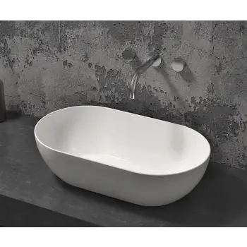 Slik Portfolio - Lavabo rectangulaire à surface solide Slik Stone