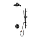 Rubi Kronos 1/2 Inch Thermostatic Shower Kit With Wall Mounted Shower Head and Straight Hand Shower- Black - Renoz