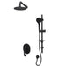 Rubi Myrto Pressure Balanced Shower Kit With Round Wall Mount Shower Head- Matte Black - Renoz