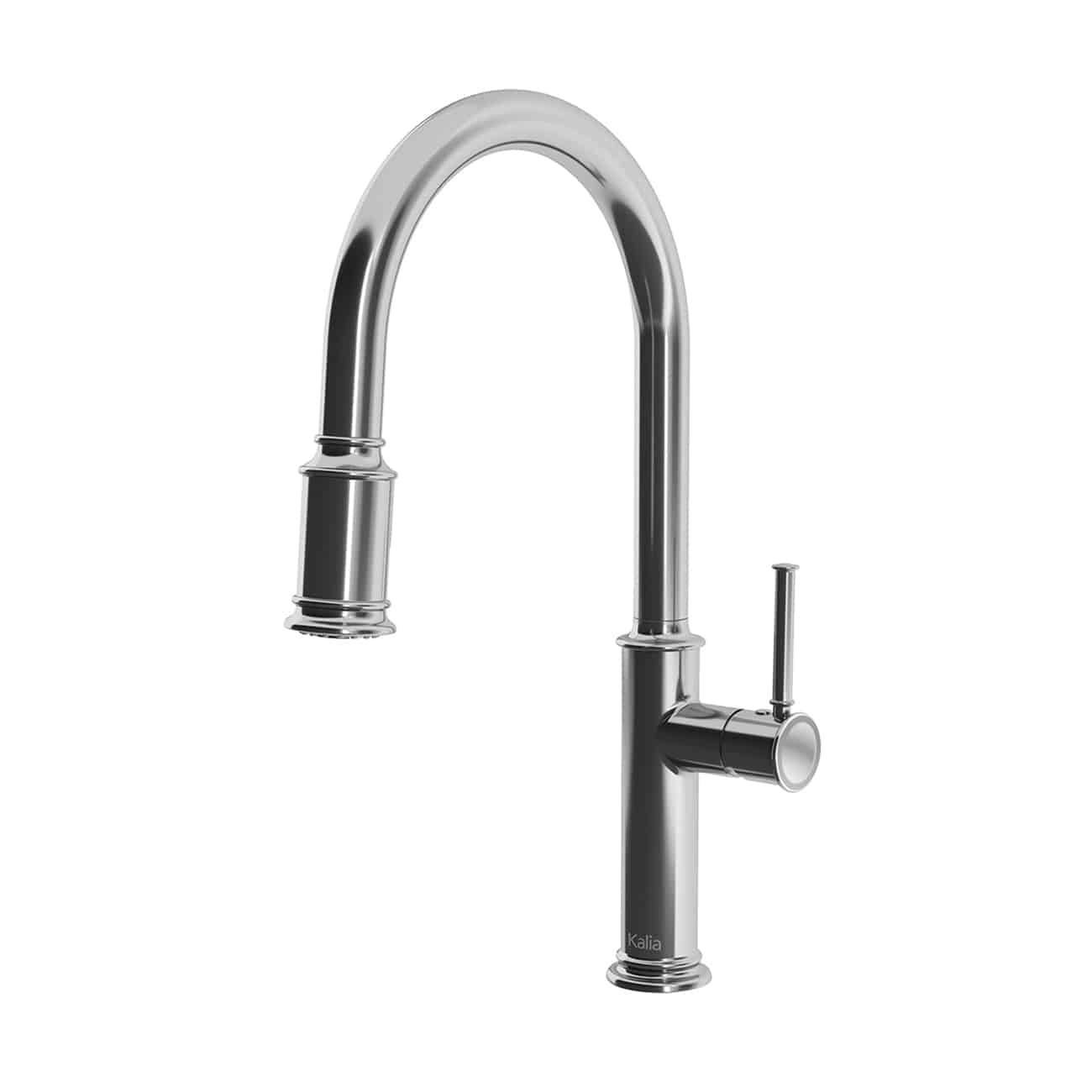 Kalia OKASION diver 17.75" Single Handle Kitchen Faucet Pull-Down Dual Spray- Chrome - Renoz