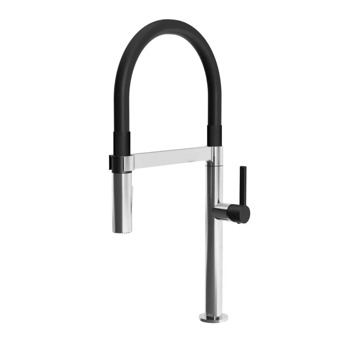 Kalia EXKI diver 20" PVC Hose Single Handle Kitchen Faucet Pull-Down Dual Spray -Black/Chrome - Renoz