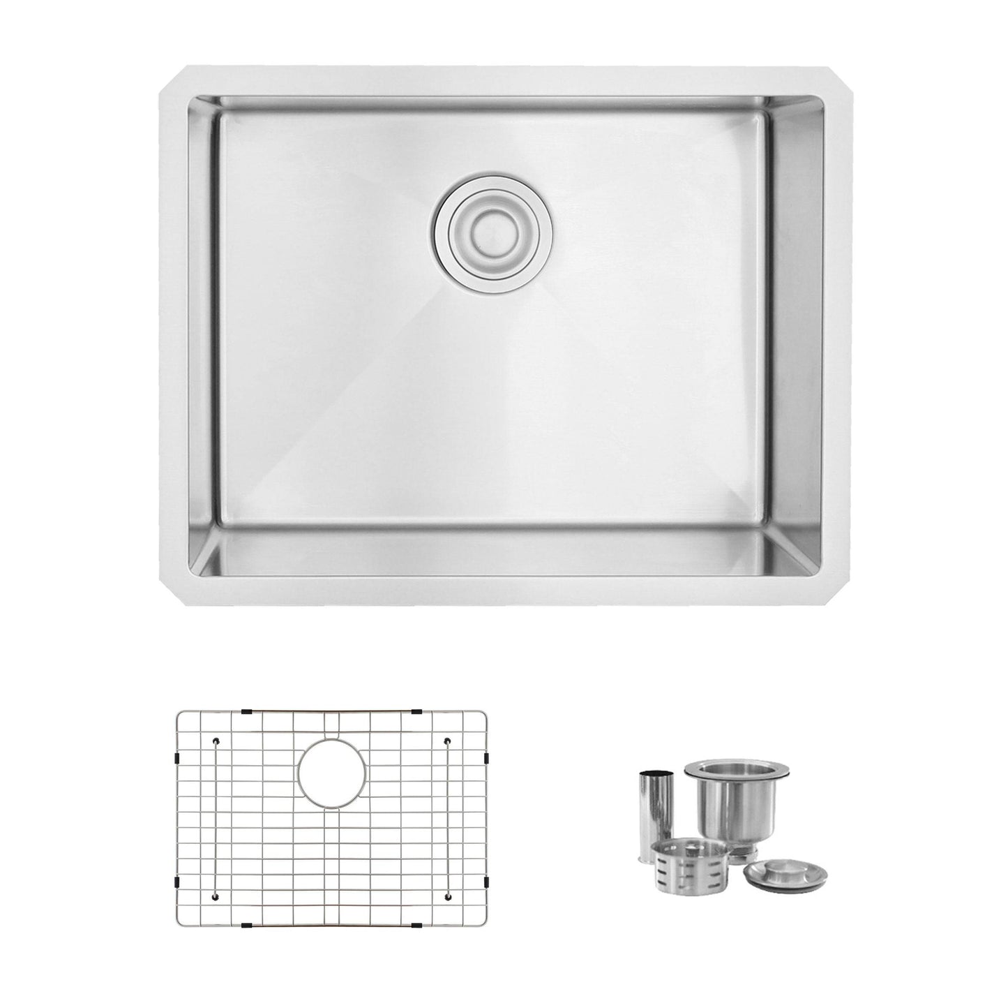 Stylish Citrine 23" x 18" Single Bowl Undermount Stainless Steel Kitchen Sink S-307XG - Renoz