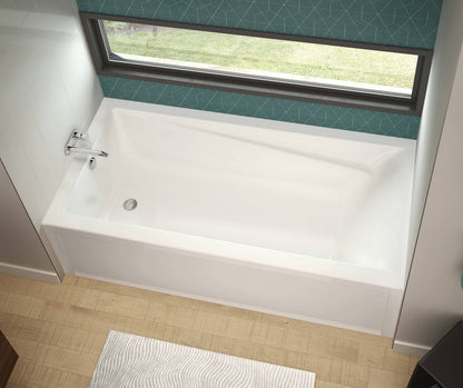 Maax Exhibit 7236 IFS 71 7/8" x 36" x 18" Acrylic Alcove Left Hand Drain Bathtub in White