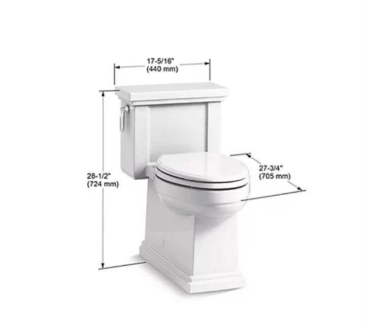 Kohler Tresham Comfort Height One-Piece Compact Elongated 1.28 Gpf Chair Height Toilet With Quiet-Close Seat - Renoz