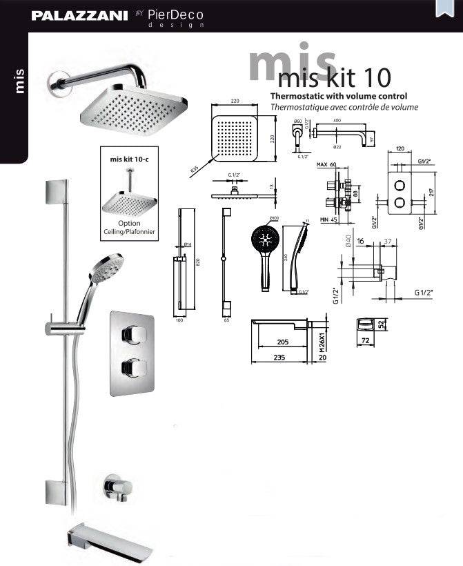 PierDeco Palazzani MIS 10  Shower Kit - Renoz