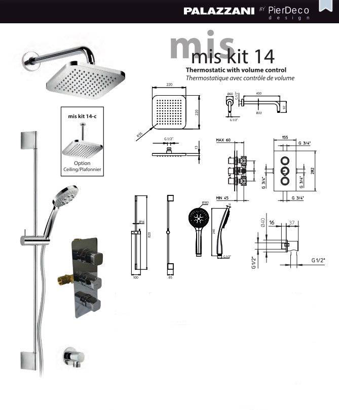 PierDeco Palazzani MIS 14 Shower Kit - Renoz