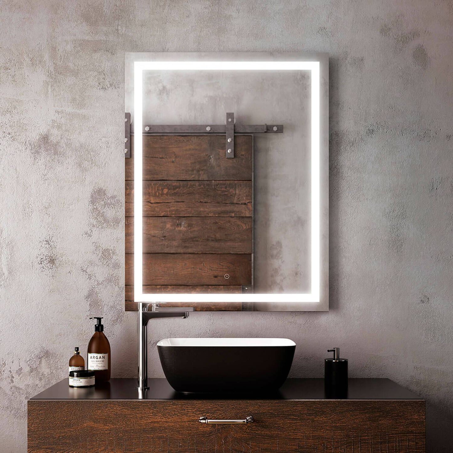 Kalia EFFECT 30" x 38" Rectangle LED Lighting Mirror With Frosted Strip Inside and 2-Tones Touch Switch - Renoz