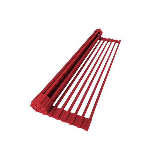 Stylish 20" Over the Sink Roll-up Drying Rack Red A-900RD - Renoz