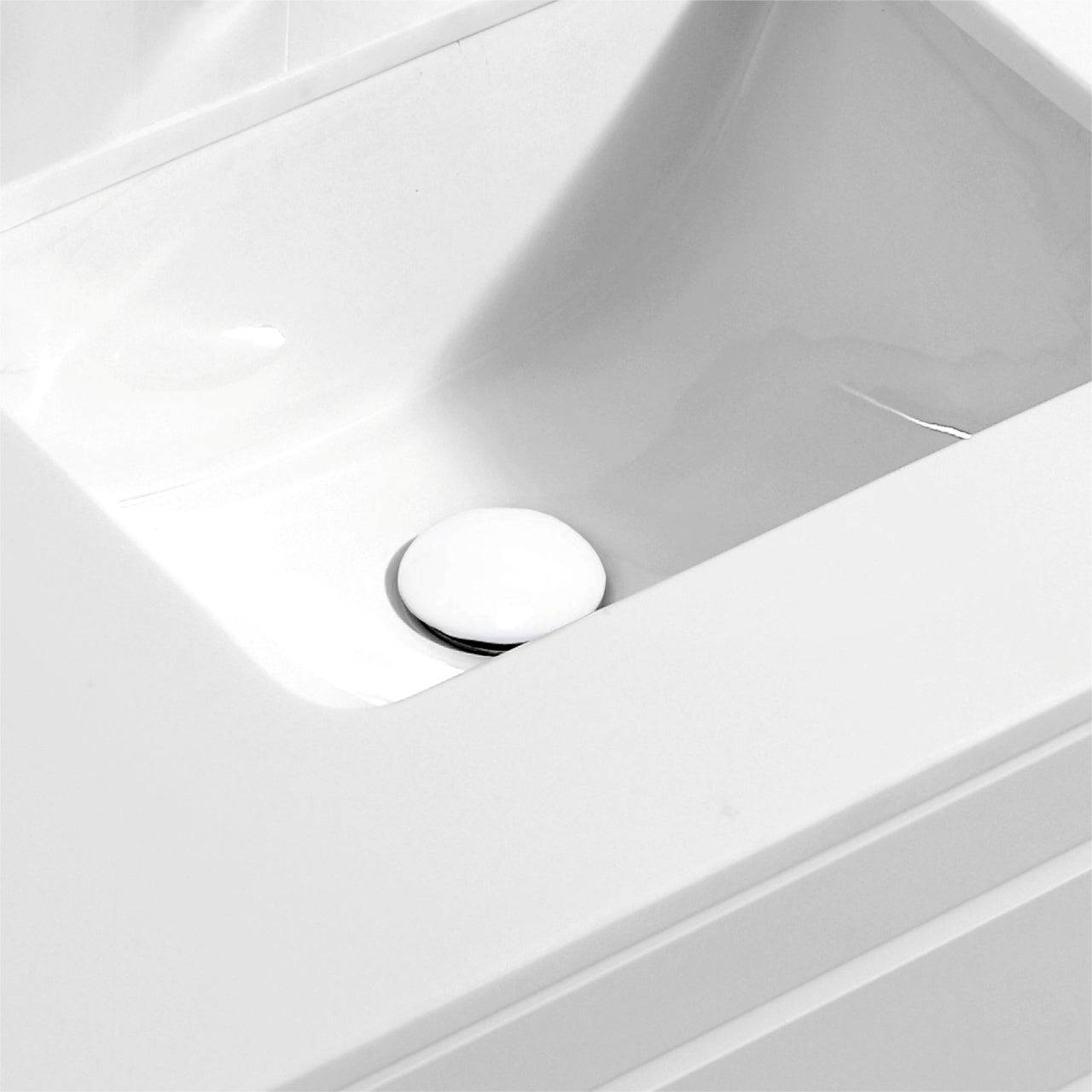 Kube Bath Solid Brass Construction Pop-up Drain With White Ceramic Finish – With Overflow - Renoz