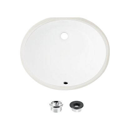 Stylish Cool 19.5" x 16" Oval Undermount Bathroom Sink with Overflow P-206 - Renoz