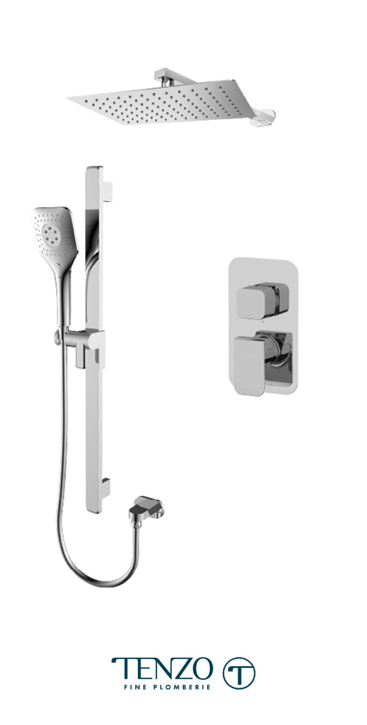 Tenzo - Kit de douche Quantum Chrome T-box avec 2 fonctions (équilibre de pression)