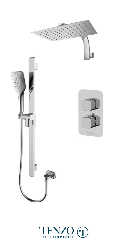 Tenzo - Kit de douche Quantum Chrome T-box avec 2 fonctions (thermostatique)