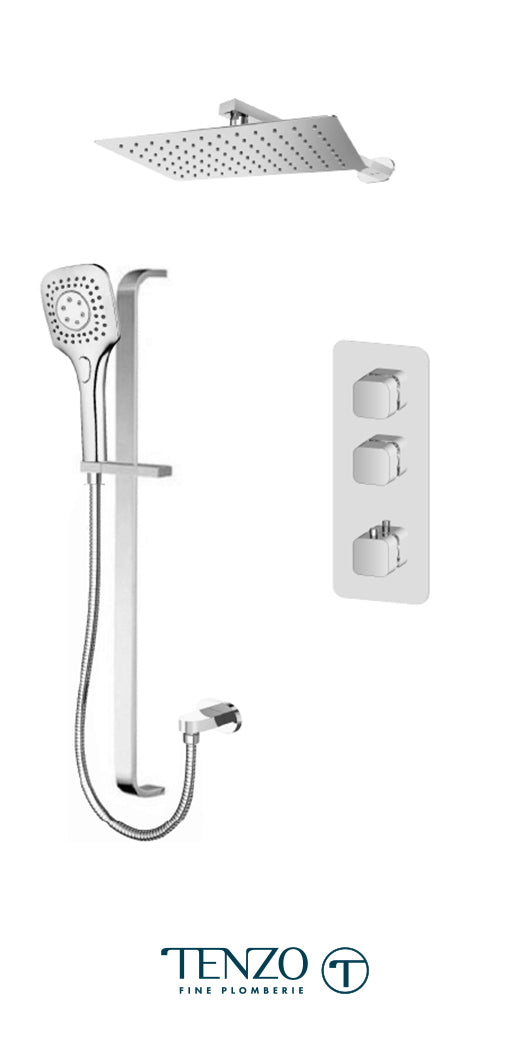 Tenzo - Kit de douche Quantum Chrome Extenza avec 2 fonctions (thermostatique)