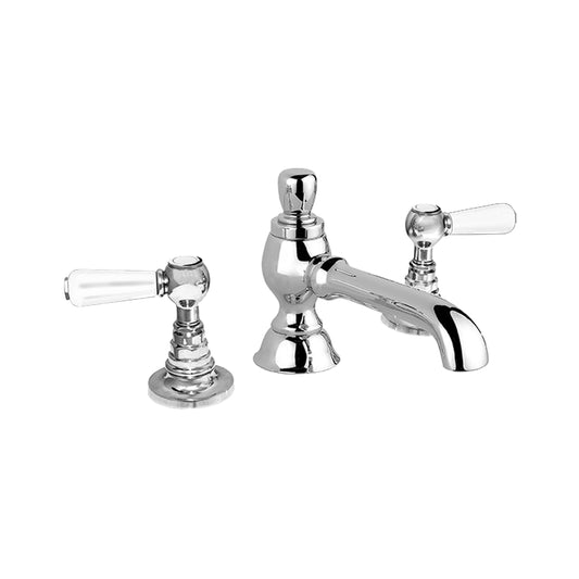 Aquadesign Products Lavabo répandu – Drain inclus (Regent R1024L) - Chrome avec poignée blanche