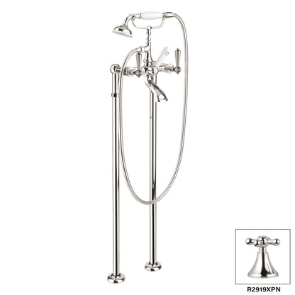 Aquadesign Products Floor Mount Tub Filler (London R2919L) - Polished Nickel